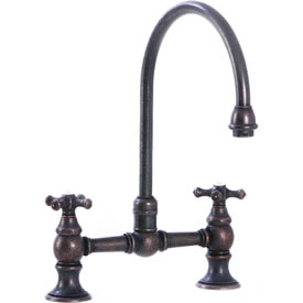 Cifial 267.270.D15 - High Gooseneck Bridge Kitchen or Bar Faucet - Distressed Bronze