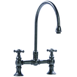 Cifial 267.270.D20 - High Gooseneck Bridge Kitchen or Bar Faucet - Distressed Nickel