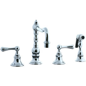 Cifial 268.255.625 - High Pillar Kitchen Widespread Faucet with spray -Polished Chrome