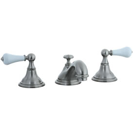 Cifial 272.110.620 - Asbury Porcelain Lever Teapot Widespread Lavatory Faucet -Satin Nickel