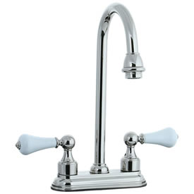 Cifial 272.225.721 - Asbury Porcelain Lever 4-inch Center Bar Faucet - Polished Nickel