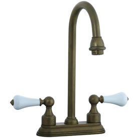 Cifial 272.225.V05 - Asbury Porcelain Lever 4-inch Center Bar Faucet - Aged Brass