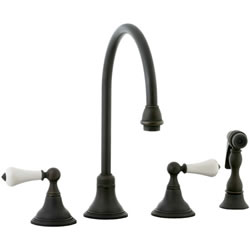 Cifial 272.245.W30 - Asbury Porcelain Lever Kitchen Widespread Faucet with spray -Weathered