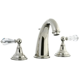 Cifial 275.150.721 - Asbury Crystal Handle Hi-arch Widespread Lavatory Faucet - Polished Nickel