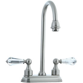 Cifial 275.225.620 - Asbury Crystal Handle 4-inch Center Bar Faucet -Satin Nickel