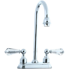 Cifial 275.225.625 - Asbury Crystal Handle 4-inch Center Bar Faucet - Polished Chrome