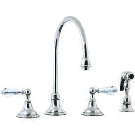 Cifial 275.245.721 - Asbury Crystal Handle Kitchen Widespread Faucet with spray - Polished Nickel