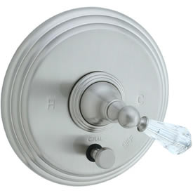 Cifial 275.611.620 - Asbury Crystal Handle PB valve with Diverter TRIM-Sati Nickel
