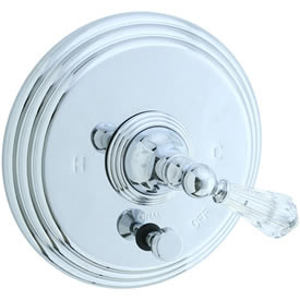 Cifial 275.611.625 - Asbury Crystal Handle PB valve with Diverter TRIM- Polished Chromeome