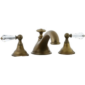 Cifial 275.640.V05 - Asbury Crystal Handle 3-pc Teapot Roman Tub Faucet Trim - Aged Brass