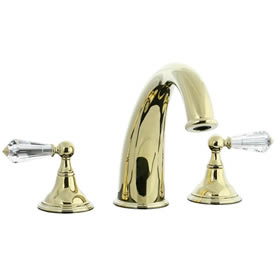 Cifial 275.650.X10 - Asbury Crystal Handle 3-pc Hi-arch Roman Tub Faucet Trim -PVD Brass