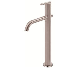 Danze D226058BN - Parma Single Handle Vessel Filler Trimline Lever Handle with Brass Grid Strainer Drain - Tumbled Bronzeushed Nickel