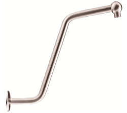 Danze D481116BN - 13-inch S Shaped Shower Arm with Flange - Tumbled Bronzeushed Nickel