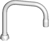 Chicago Faucets DB6AE35JKABCP - 6 1/4 -inch RIGID / SWING DOUBLE-BEND SPOUT