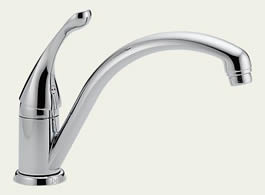 Delta 141-DST Classic: Single Handle Kitchen Faucet, Chrome