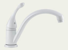Delta 141-WH-DST Classic: Single Handle Kitchen Faucet, White