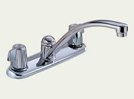 Delta 2100LF Classic: Two Handle Kitchen Faucet, Chrome