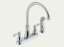 Delta Lewiston: Two Handle Kitchen Faucet With Spray - 21902LF