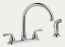 Delta: Two Handle Kitchen Faucet With Spray - 21916
