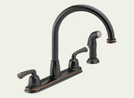 Delta: Two Handle Kitchen Faucet With Spray - 21916-OB