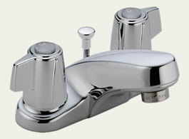 Delta 2520LF Classic: Two Handle Centerset Lavatory Faucet, Chrome