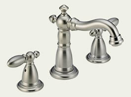 Delta 35955LF-SS - Delta Victorian: Two Handle Widespread Lavatory Faucet, With Pop-Up - Stainless