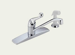 Delta Classic: Single Handle Kitchen Faucet With Spray - 400-WF