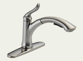Delta 4353-SS-DST - Linden Single Handle Pull-Out Kitchen Faucet, Brilliance® Stainless Steel Finish