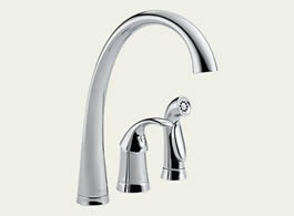 Delta 4380-DST Pilar: Single Handle Kitchen Faucet With Spray, Chrome