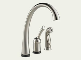 Delta 4380T-SS-DST - Delta Pilar: Single Handle Kitchen Faucet  With Touch2O Technology(R) And Spray, With Sidespray - Stainless