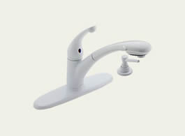 Delta Signature: Single Handle Pull-Out Kitchen Faucet With Soap Dispenser - 470-WHRS-DST