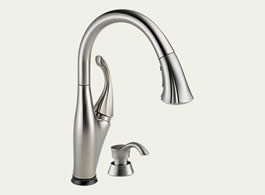 Delta 9192T-SSSD-DST Addison: Single Handle Pull-Down Kitchen Faucet With Touch2O Technology And Soap Dispenser, Stainless