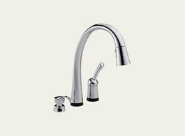 Delta Pilar: Single Handle Pull-Down Kitchen Faucet With Touch2O Technology And Soap Dispenser - 980T-SD-DST