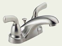 Delta B2510LF-SSPPU - Delta Foundations Core-B: Two Handle Centerset Lavatory Faucet, With Pop-Up - Stainless