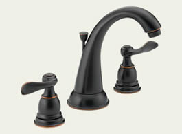 Delta B3596LF-OB Foundations: Two Handle Widespread Lavatory Faucet, Oil Bronze