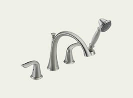 Delta T4738-SS Lahara: Roman Tub With Handshower Trim, Stainless