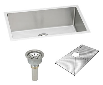 Elkay EFRU281610DBG - Avado Undermount Package with Stainless Steel Sink, Basket Strainer Drain and Bottom Grid Protector