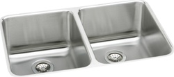 Elkay - ELUH361710 - Gourmet (Lustertone) Undermounted Double Bowl, 18 Gauge Stainless Steel Sink with Lustrous Satin Finish
