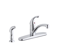 Elkay LK1001CR - Single Lever Kitchen Faucet with Deck Plate and Side Spray