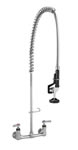 Encore (CHG) KL53-1000-S - Encore® Wall Mount Pre-rinse Assembly, 8-inch OC, 1/4-turn full volume compression valves, lever handles, stainless steel spring