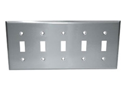 Component Hardware - R70-0725-Q - S/S FIVE TOGGLE PLATE SANIGUARD COATED