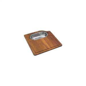 FRANKE OC-45SP ORCA IROKO SOLID WOOD CUTTING BOARD WITH COLANDER