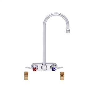 Fisher 19615 - 4-inch BACKSPLASH WITH ELBOW FAUCET WITH 12-inch SWIVEL GOOSENECK SPOUT & LEVER HANDLES