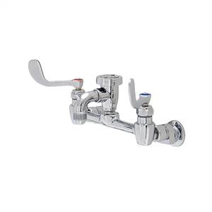 Fisher 19836 - 8-inch ADJ WALL FAUCET WITH SHORT SERVICE SINK SPOUT, VACUUM BREAKERT & S, CHICAGO & KROWNE EZ INSTALL ADAPTERS & WRIST HANDLES