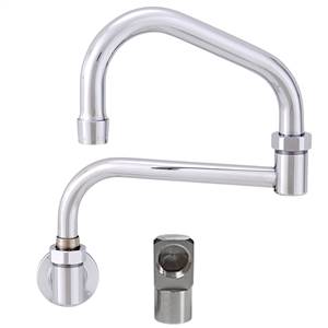 Fisher 20745 - STAINLESS STEEL BACKSPLASH WITH ELBOW BASE WITH 8-inch SWING SPOUT & 7-inch DJ