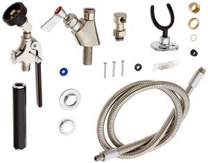 Fisher 26506 - STAINLESS STEEL UTILITY SPRAY WITH SINGLE DECK CONTROL VALVE, 60-inchHOSE, SWIVEL ELBOW & WALL HOOK