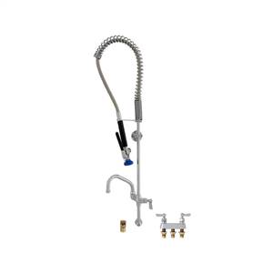 Fisher 29378 - SPRING PRERINSE WITH BACKSPLASH WITH ELBOW BASE & 4-inch REMOTEVALVE, 16-inch RISER, 36-inch HOSE, WALL BRACKET, ULTRA SPRAY VALVE &ADDON FAUCET WITH 6-inch SWING SPOUT