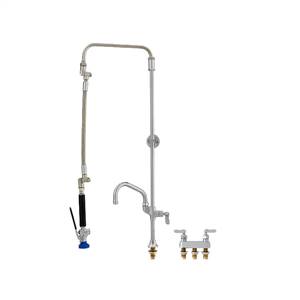 Fisher 31046 - ULTRA PRERINSE WITH DECK BASE & 4-inch REMOTE VALVE, 25-inch RISER, 12-inchHOSE, WALL BRACKET, ULTRA SPRAY VALVE & ADDON FAUCET WITH 6-inch SWING SPOUT