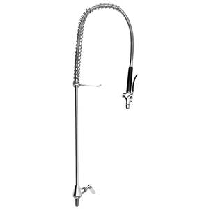 Fisher 32166 - STAINLESS STEEL SPRING GLASS FILLER WITH SINGLE WALL CONTROLVALVE, 21-inch RISER, 36-inch HOSE, WALL BRACKET & GLASS FILLER VALVE