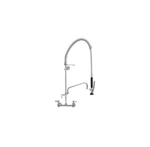 Fisher - 34355 - Spring Style Pre-Rinse Faucet - 8-inch Adjustable Wall Mounted, Wall Bracket, 6-inch Add-On Faucet Spout